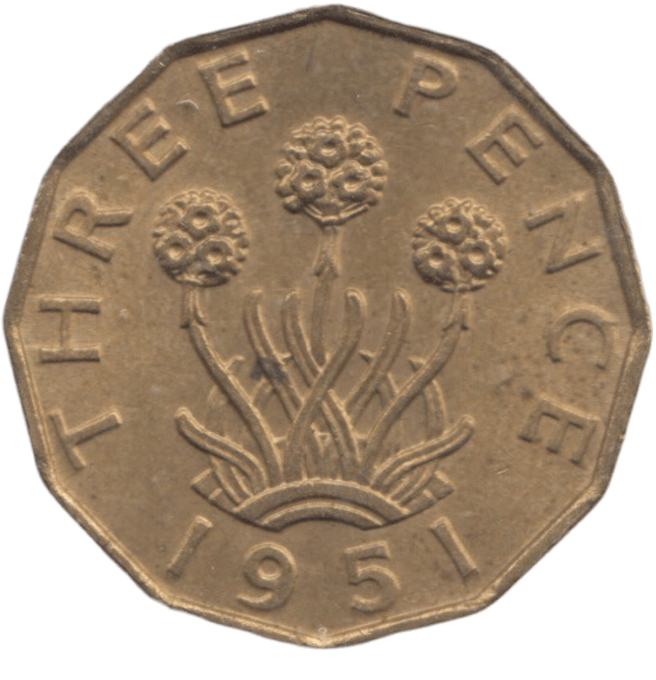 1951 BRASS THREEPENCE ( AUNC ) REF 6 - THREEPENCE - Cambridgeshire Coins