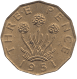 1951 BRASS THREEPENCE ( AUNC ) REF 6 - THREEPENCE - Cambridgeshire Coins