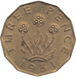 1951 BRASS THREEPENCE ( AUNC ) REF 9 - THREEPENCE - Cambridgeshire Coins