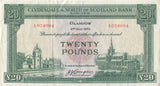 1951 CLYDESDALE AND NORTH OF SCOTLAND BANK TWENTY POUNDS BANKNOTE REF SCOT - 28 - WORLD BANKNOTES - Cambridgeshire Coins