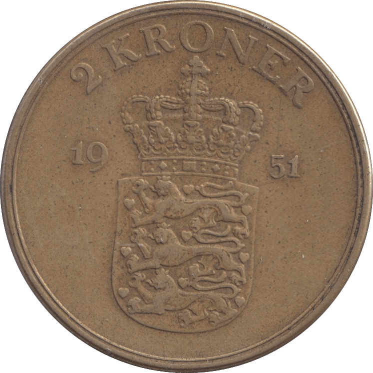 1951 DANISH 2 KRONER - Silver Proof - Cambridgeshire Coins