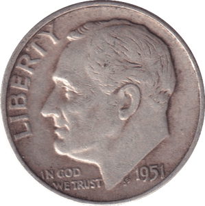1951 DIME USA - WORLD COINS - Cambridgeshire Coins