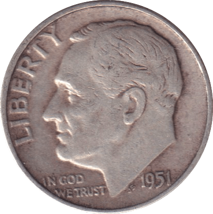 1951 DIME USA - WORLD COINS - Cambridgeshire Coins