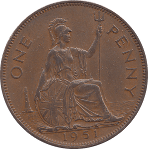1951 ONE PENNY ( AUNC ) - WORLD COINS - Cambridgeshire Coins