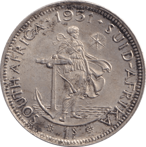 1951 SHILLING SOUTH AFRICA - SILVER WORLD COINS - Cambridgeshire Coins