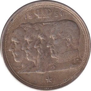 1951 SILVER 100 FRANC BELGIUM - SILVER WORLD COINS - Cambridgeshire Coins