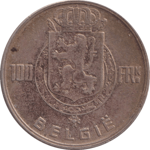 1951 SILVER 100 FRANC BELGIUM - SILVER WORLD COINS - Cambridgeshire Coins