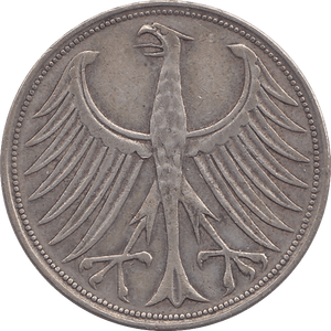 1951 SILVER 5 MARK GERMANY - SILVER WORLD COINS - Cambridgeshire Coins