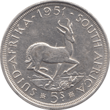 1951 SILVER FIVE SHILLINGS SOUTH AFRICA - SILVER WORLD COINS - Cambridgeshire Coins