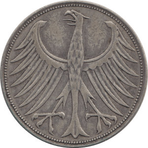 1951 SILVER GERMANY 5 MARK - SILVER WORLD COINS - Cambridgeshire Coins