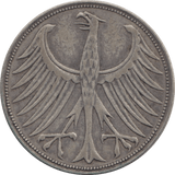 1951 SILVER GERMANY 5 MARK - SILVER WORLD COINS - Cambridgeshire Coins