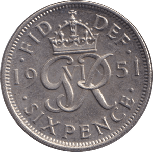1951 SIXPENCE ( AUNC ) - SIXPENCE - Cambridgeshire Coins