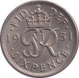 1951 SIXPENCE ( UNC ) - SIXPENCE - Cambridgeshire Coins