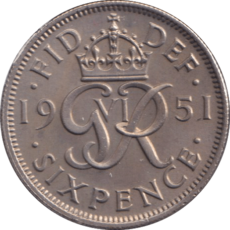 1951 SIXPENCE ( UNC ) - SIXPENCE - Cambridgeshire Coins