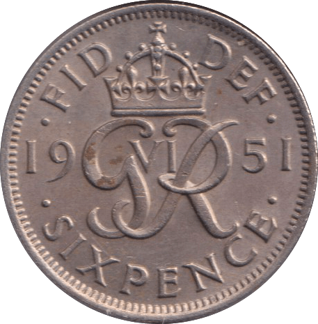 1951 SIXPENCE ( UNC ) - SIXPENCE - Cambridgeshire Coins