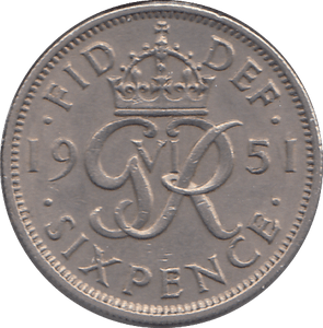 1951 SIXPENCE ( VF ) - SIXPENCE - Cambridgeshire Coins