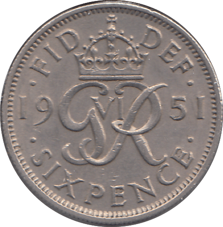 1951 SIXPENCE ( VF ) - SIXPENCE - Cambridgeshire Coins