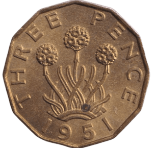 1951 THREEPENCE ( BU ) - THREEPENCE - Cambridgeshire Coins