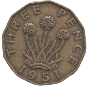 1951 THREEPENCE ( VF ) - THREEPENCE - Cambridgeshire Coins