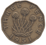 1951 THREEPENCE ( VF ) - THREEPENCE - Cambridgeshire Coins