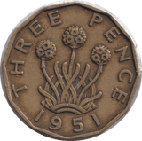 1951 THREEPENCE ( VF ) - THREEPENCE - Cambridgeshire Coins