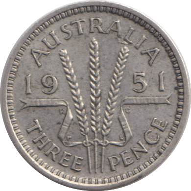 1951 THREEPENCE - WORLD COINS - Cambridgeshire Coins