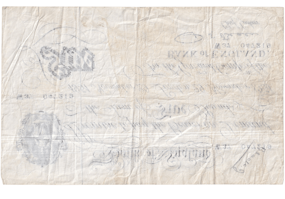 1951 WHITE FIVE POUND NOTE NOVEMBER 29TH LONDON BANK OF ENGLAND BEALE W£5-47 - £5 BANKNOTES WHITE - Cambridgeshire Coins