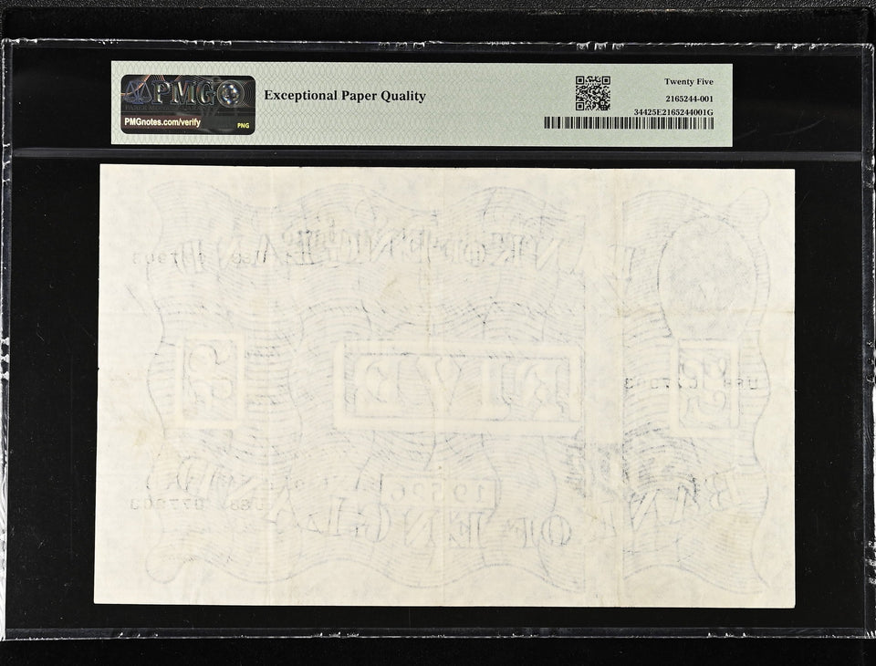1951 WHITE FIVE POUNDS BANKNOTE BEALE PMG 25 VERY FINE U88077903 - PMG CERTIFIED ENGLISH BANKNOTES - Cambridgeshire Coins