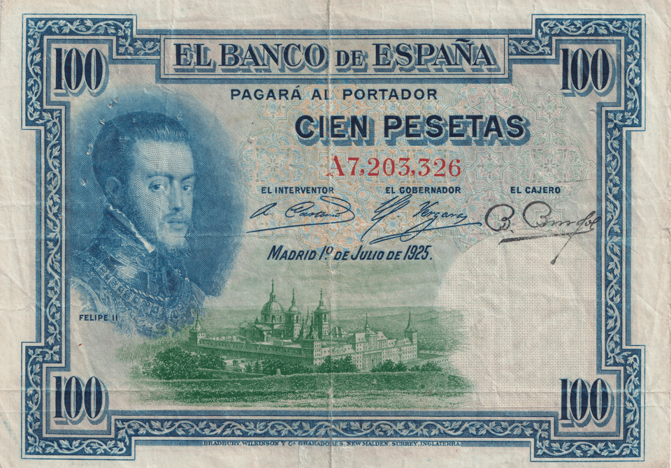 1952 100 PESTAS BANKNOTE SPAIN REF-1613 - WORLD BANKNOTES - Cambridgeshire Coins
