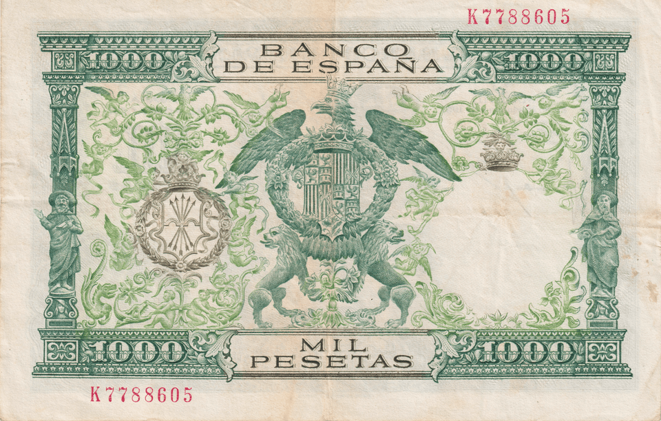 1952 1000 PESTAS BANKNOTE SPAIN REF-1601 - WORLD BANKNOTES - Cambridgeshire Coins