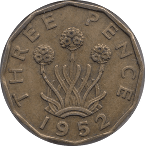 1952 BRASS THREEPENCE ( AUNC ) - THREEPENCE - Cambridgeshire Coins