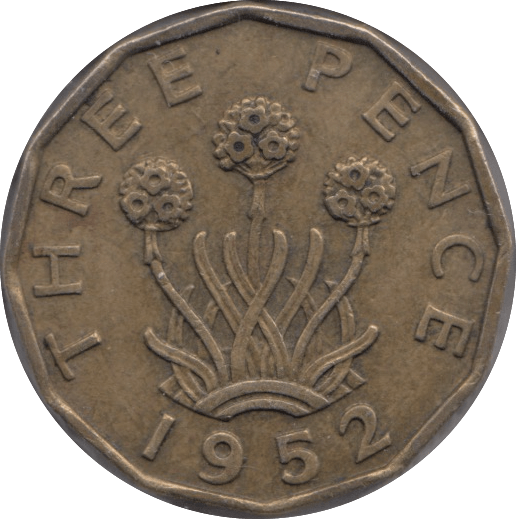1952 BRASS THREEPENCE ( AUNC ) - THREEPENCE - Cambridgeshire Coins