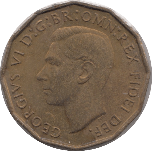 1952 BRASS THREEPENCE ( AUNC ) - THREEPENCE - Cambridgeshire Coins