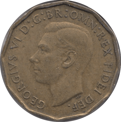 1952 BRASS THREEPENCE ( AUNC ) - THREEPENCE - Cambridgeshire Coins