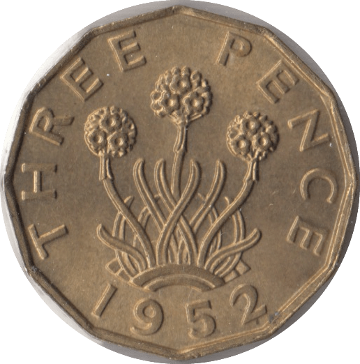 1952 BRASS THREEPENCE ( BU ) - Threepence - Cambridgeshire Coins