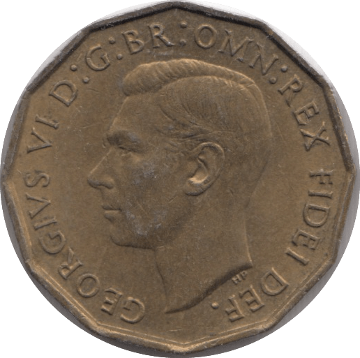 1952 BRASS THREEPENCE ( UNC ) - THREEPENCE - Cambridgeshire Coins