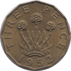 1952 BRASS THREEPENCE ( UNC ) - THREEPENCE - Cambridgeshire Coins