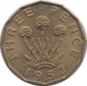 1952 BRASS THREEPENCE ( UNC ) - THREEPENCE - Cambridgeshire Coins