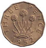 1952 BRASS THREEPENCE ( UNC ) - THREEPENCE - Cambridgeshire Coins