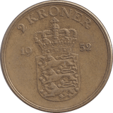 1952 DANISH 2 KRONER - Silver Proof - Cambridgeshire Coins