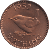 1952 FARTHING ( BU ) - FARTHING - Cambridgeshire Coins