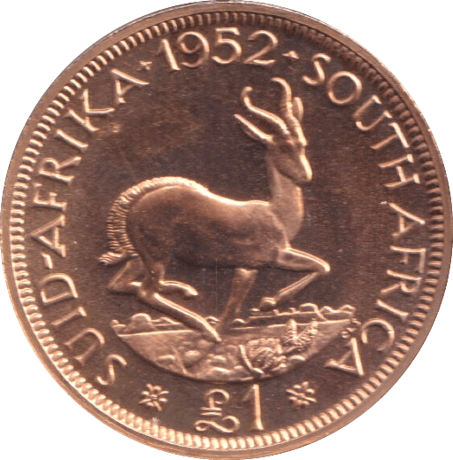 1952 GOLD 1 POUND SOUTH AFRICA ( PROOF ) - GOLD WORLD COINS - Cambridgeshire Coins