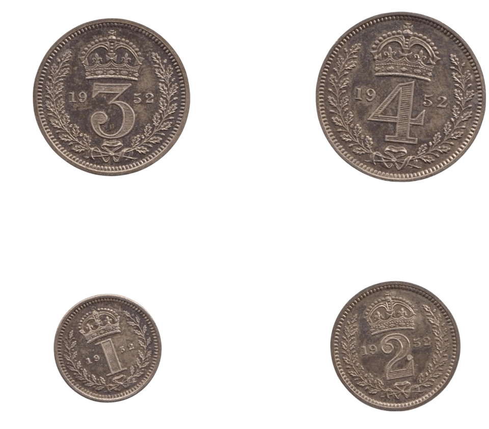 1952 MAUNDY SET GEORGE VI - Maundy Set - Cambridgeshire Coins