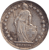 1952 SILVER 1/2 FRANC SWITZERLAND - SILVER WORLD COINS - Cambridgeshire Coins