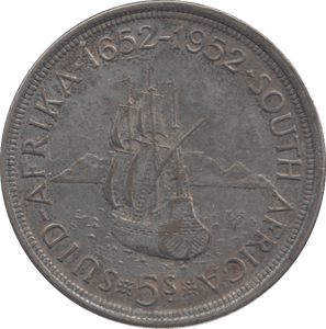 1952 SILVER 5 SHILLING SOUTH AFRICA - SILVER WORLD COINS - Cambridgeshire Coins