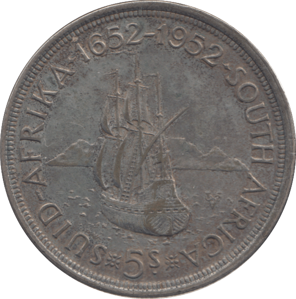 1952 SILVER 5 SHILLING SOUTH AFRICA - SILVER WORLD COINS - Cambridgeshire Coins