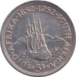 1952 SILVER 5 SHILLING SOUTH AFRICA - SILVER WORLD COINS - Cambridgeshire Coins