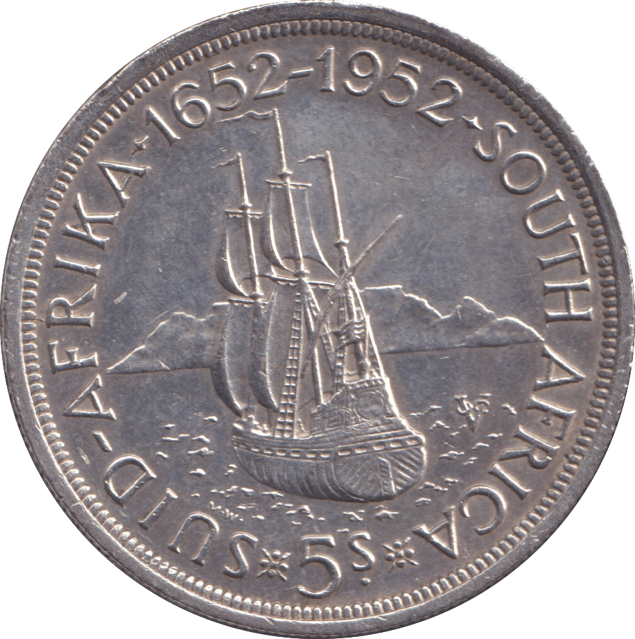 1952 SILVER 5 SHILLING SOUTH AFRICA - SILVER WORLD COINS - Cambridgeshire Coins