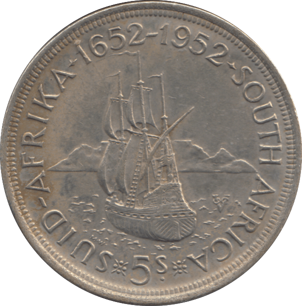 1952 SILVER 5 SHILLING SOUTH AFRICA - SILVER WORLD COINS - Cambridgeshire Coins