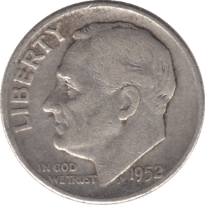 1952 SILVER DIME USA - SILVER WORLD COINS - Cambridgeshire Coins